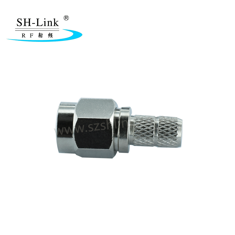 RF coaxial SMA male crimp straight connector for RG174 RG316 cable